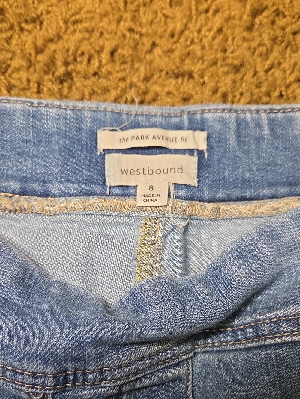 Westbound | Light Blue Denim Pull-On Shorts | 8 - Picture 2 of 3
